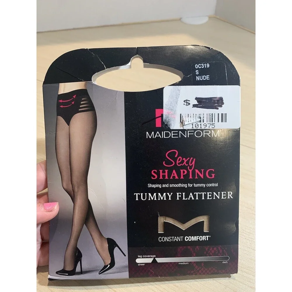MaidenForm Sexy Shaping Tummy Flattener  Nude 95-140 Lbs Sz S Pantyhose